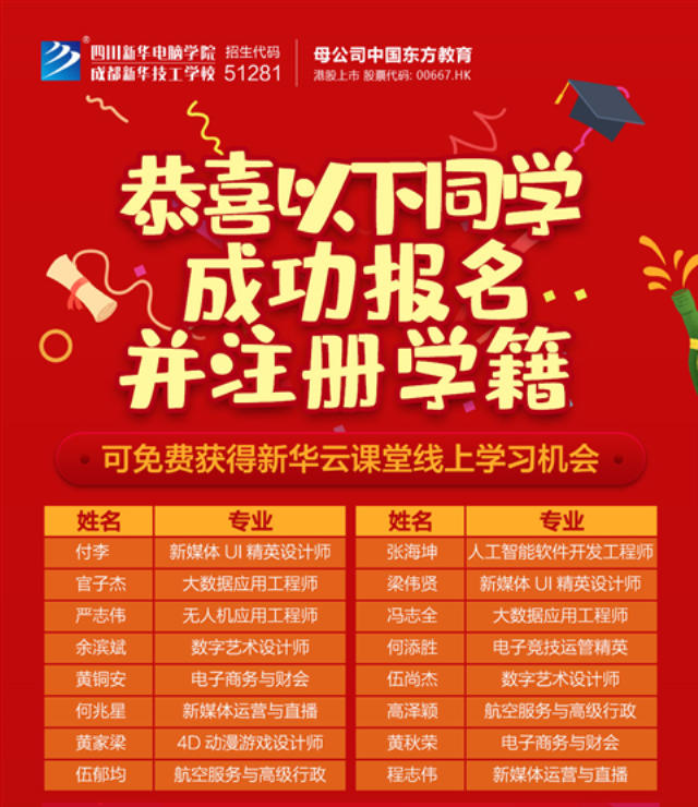 【重要消息】四川新華開啟網(wǎng)上報名通道